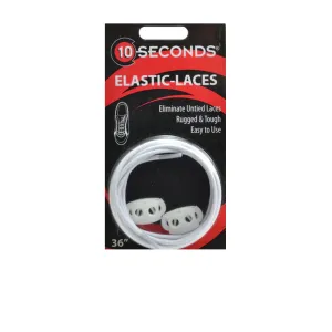 10-Seconds Elastic Shoelace - White