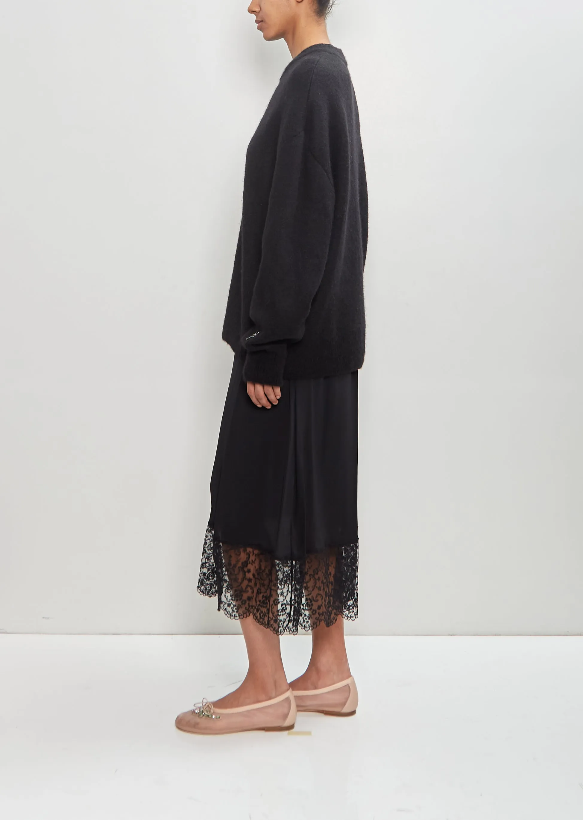 Alpaca Merino Wool Knit Jumper — Black