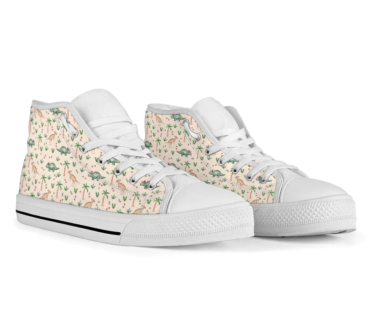 Beige Dinos - Dinosaur High Top Shoes