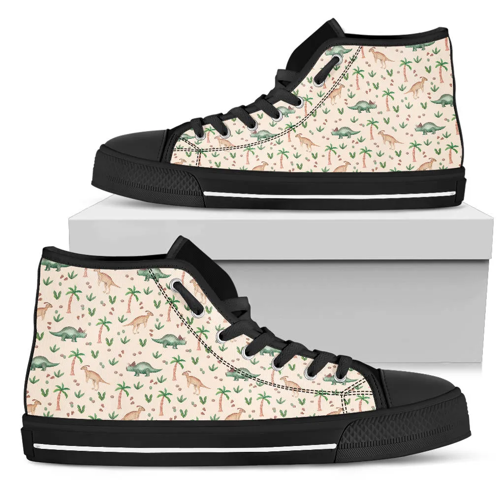 Beige Dinos - Dinosaur High Top Shoes