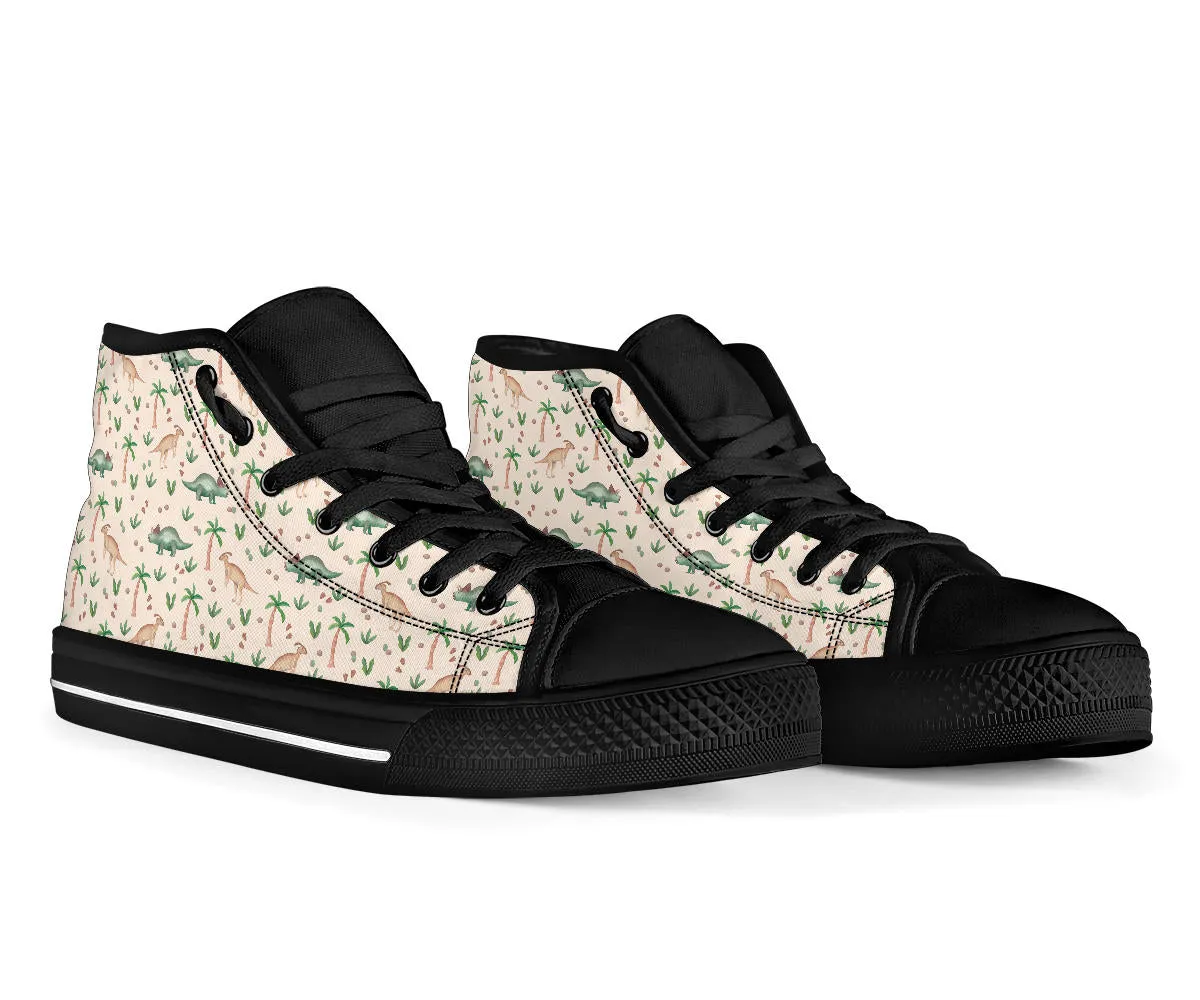 Beige Dinos - Dinosaur High Top Shoes