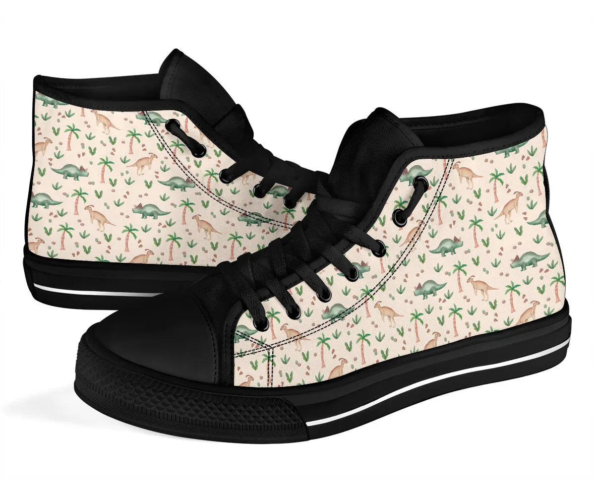 Beige Dinos - Dinosaur High Top Shoes