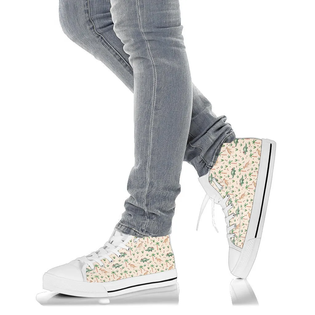 Beige Dinos - Dinosaur High Top Shoes