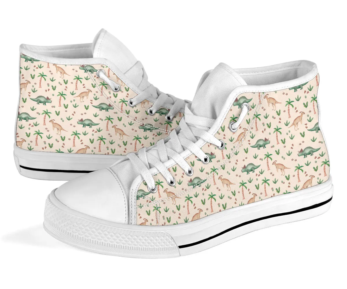 Beige Dinos - Dinosaur High Top Shoes