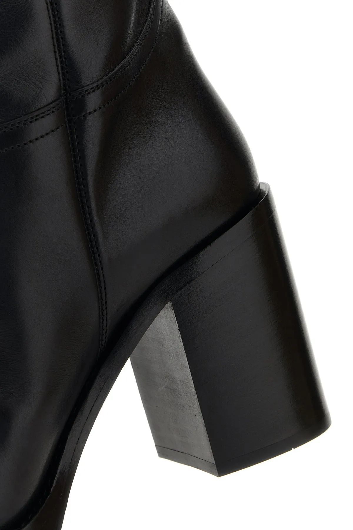 Black leather boots