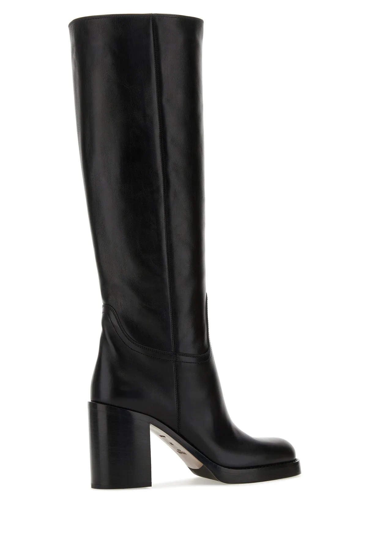 Black leather boots