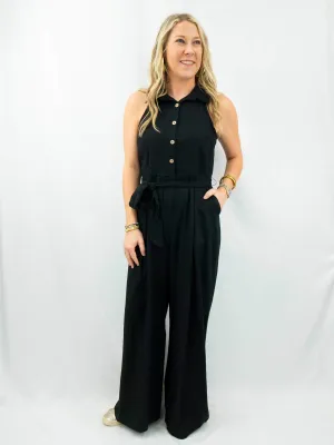 Black Linen Jumpsuit