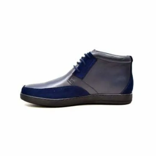 British Walkers Birmingham Bally Style Men's Navy Blue Leather High Tops