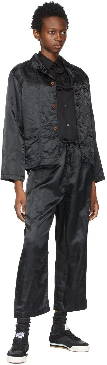 Comme des GarÃ§ons Comme des GarÃ§ons Black Satin Garment-Treated Trousers