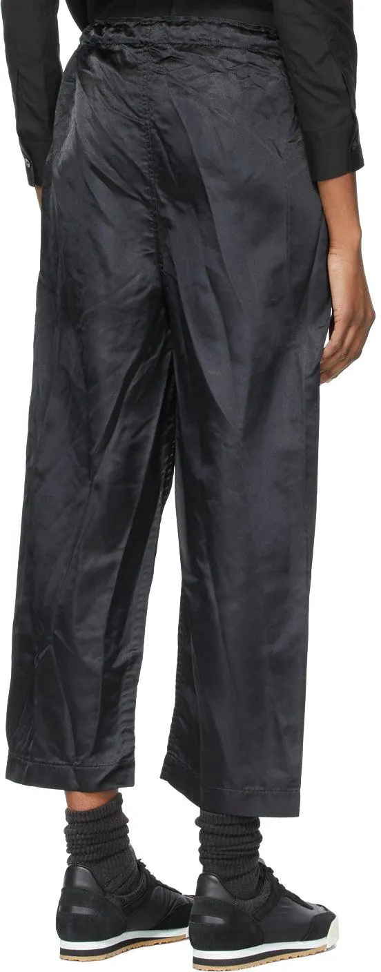 Comme des GarÃ§ons Comme des GarÃ§ons Black Satin Garment-Treated Trousers