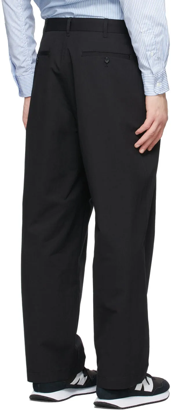 Comme des GarÃ§ons Homme Black Cotton Weather Trousers