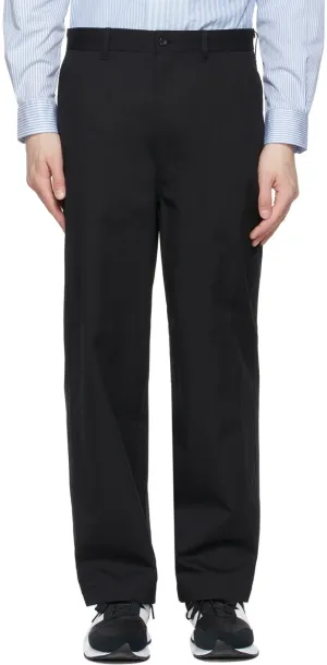 Comme des GarÃ§ons Homme Black Cotton Weather Trousers