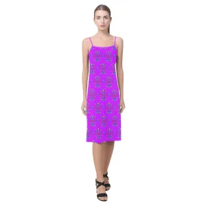 Dakota Damask Purple Alcestis Slip Dress