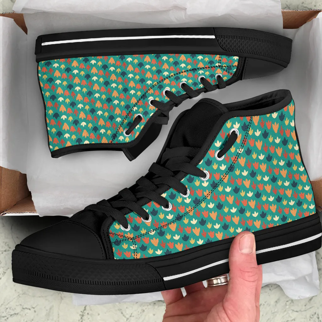 Dino Footprints - Dinosaur High Top Shoes