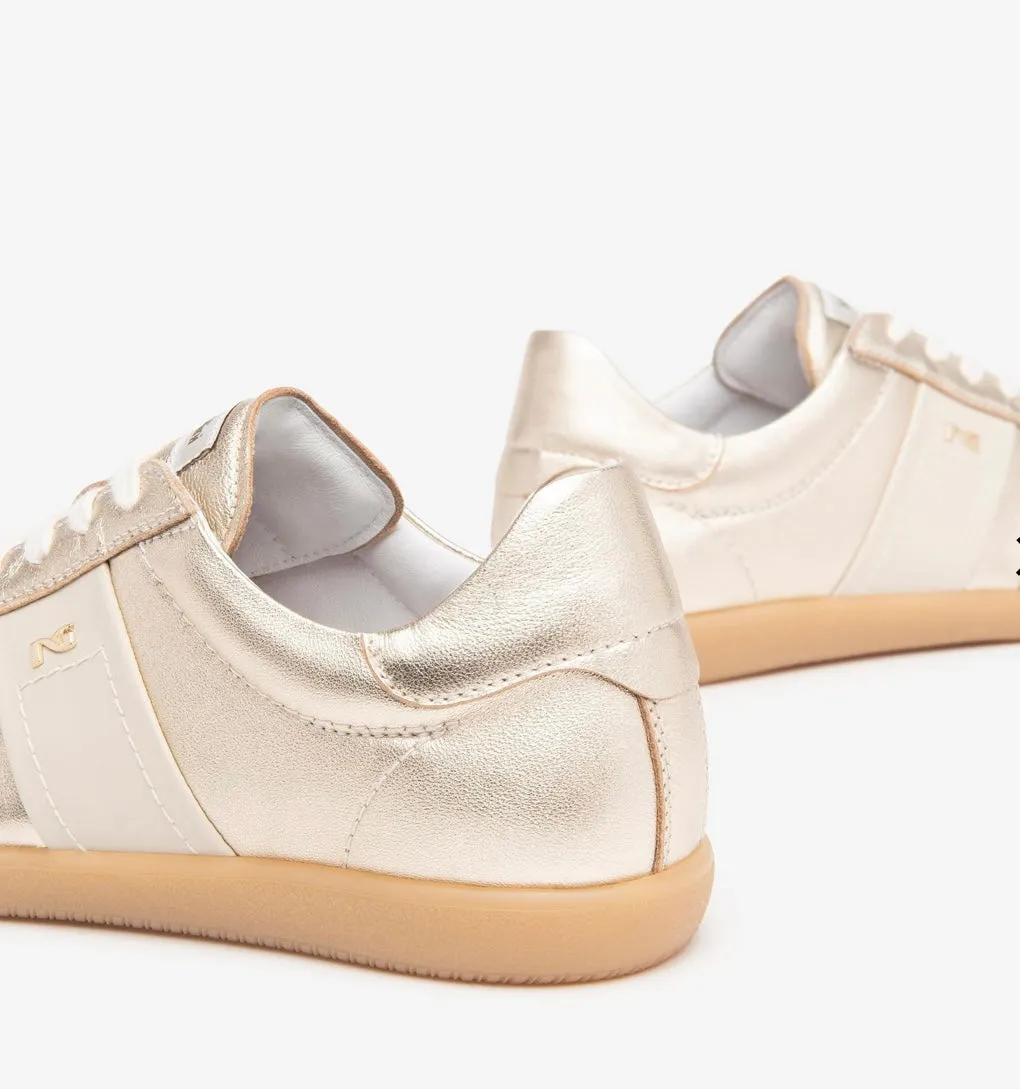 Gold leather  retro sneakers