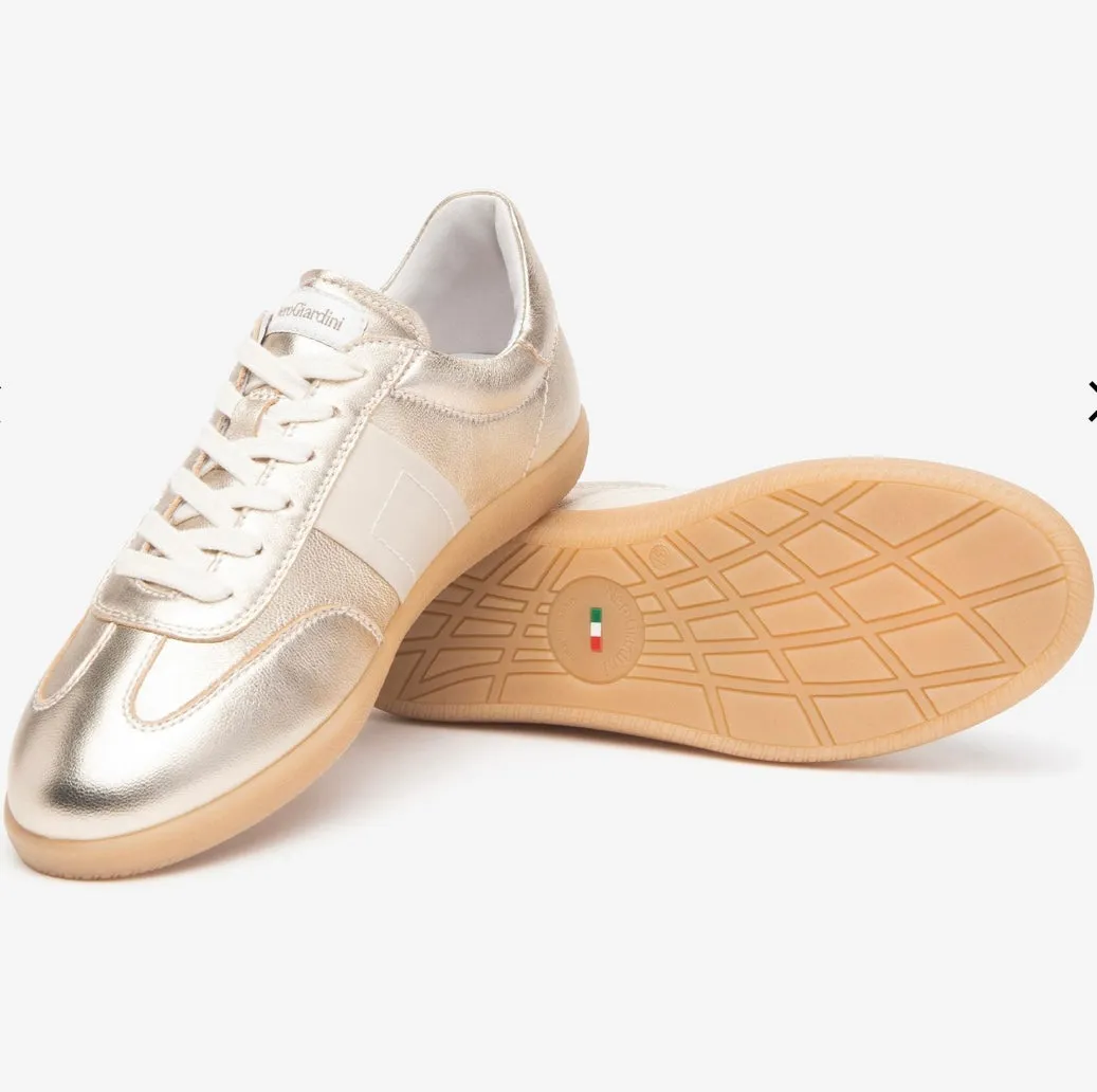 Gold leather  retro sneakers