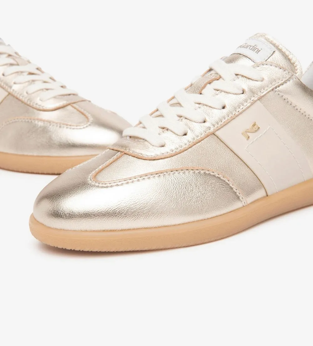 Gold leather  retro sneakers
