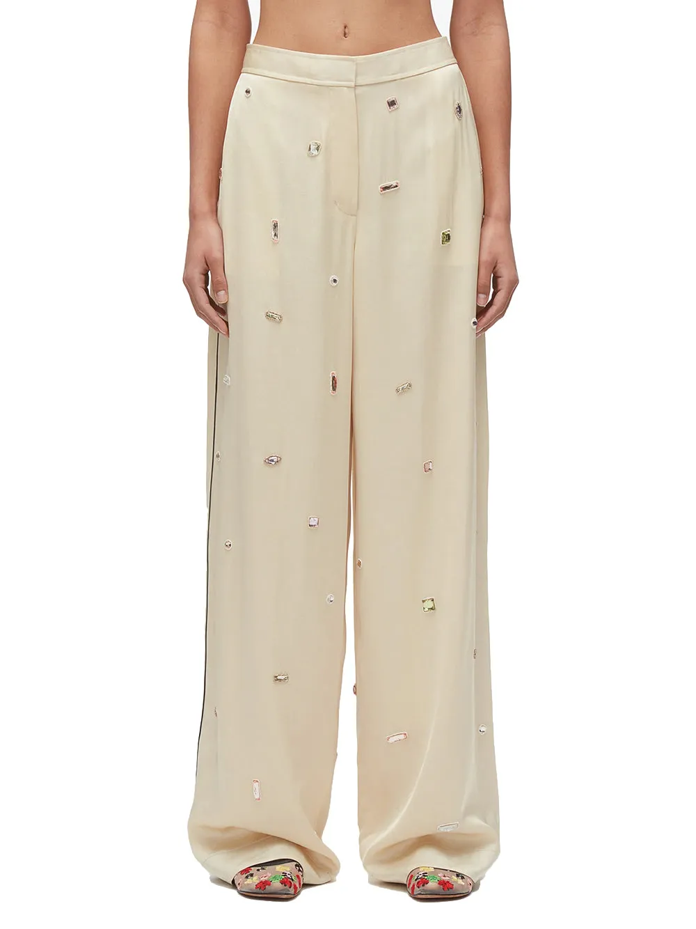 Halo Embroidered PJ Pants (Champagne)