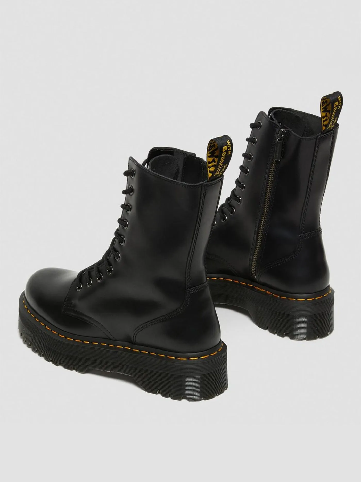 Jadon Hi Polished Smooth Black Boots