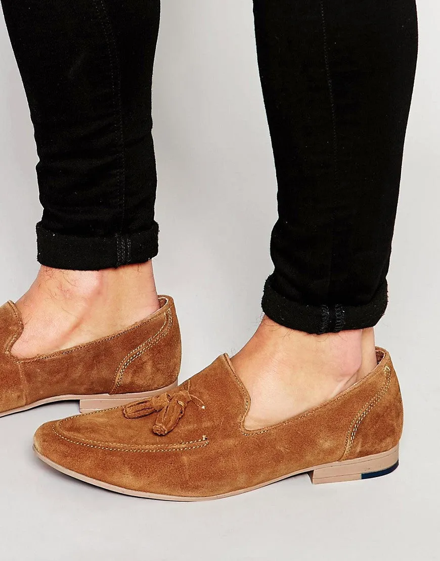 KG By Kurt Geiger Denton Tassle Loafers In Suede