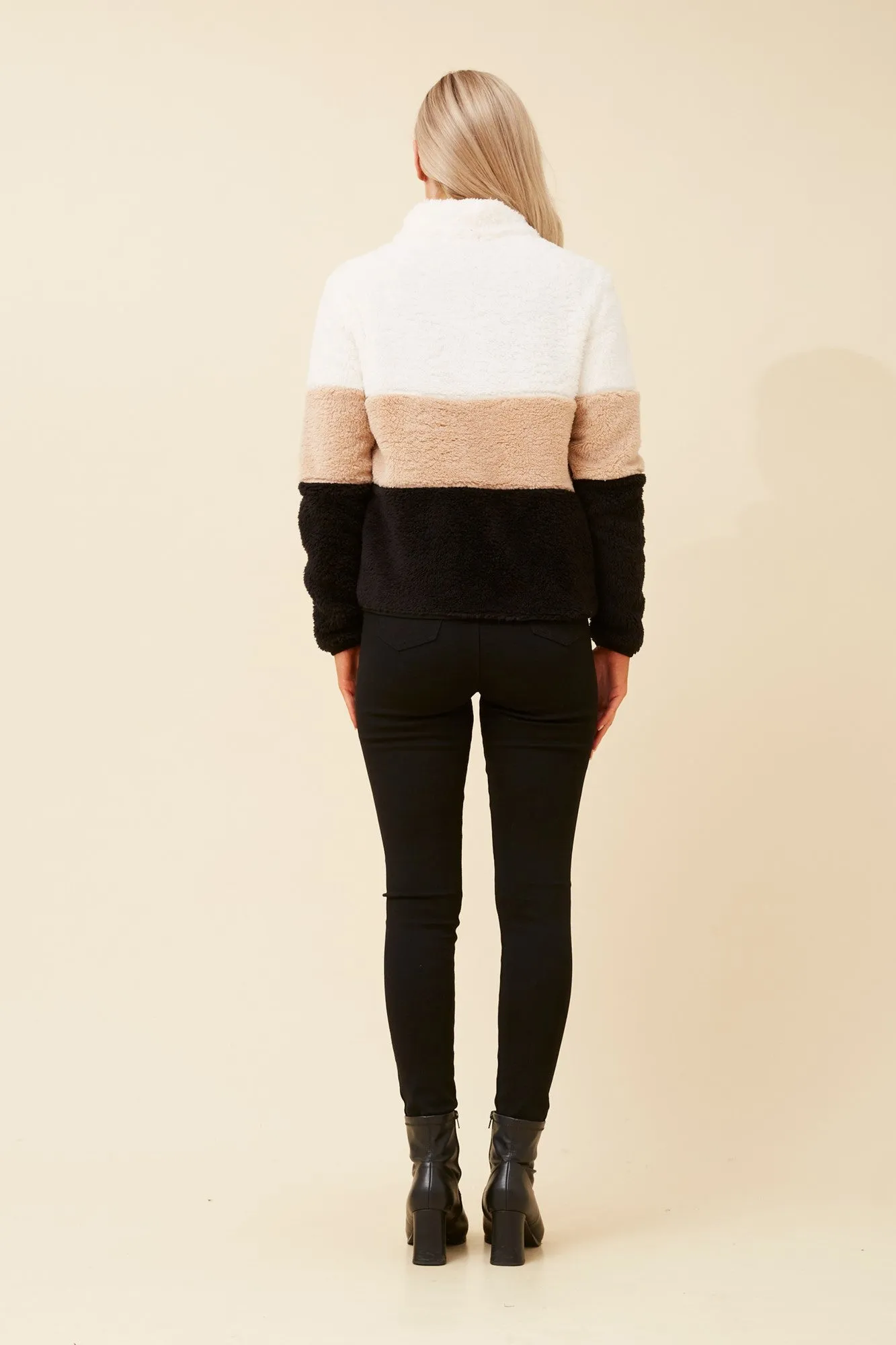LYN COLOURBLOCK TEDDY JACKET