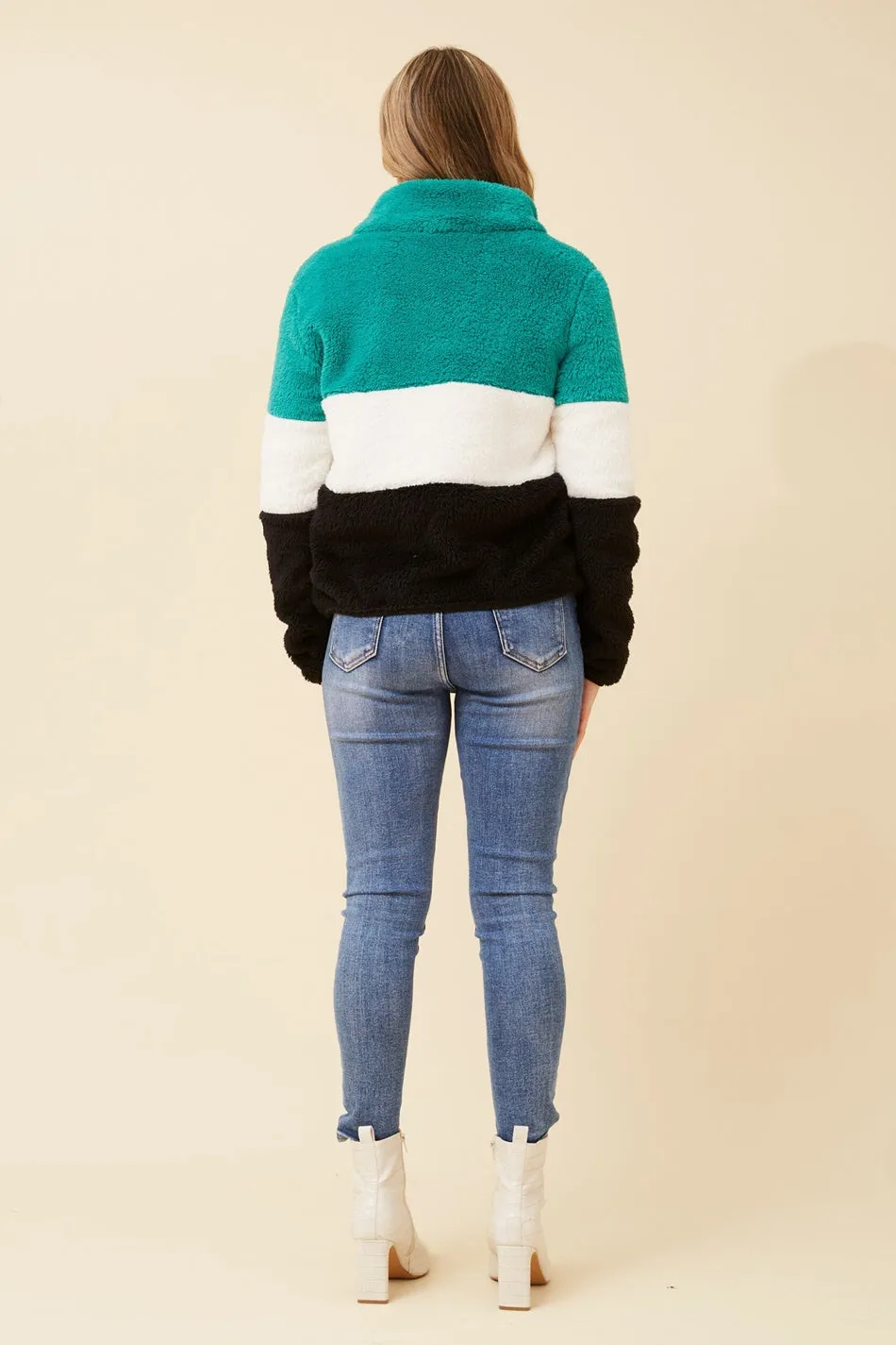 LYN COLOURBLOCK TEDDY JACKET