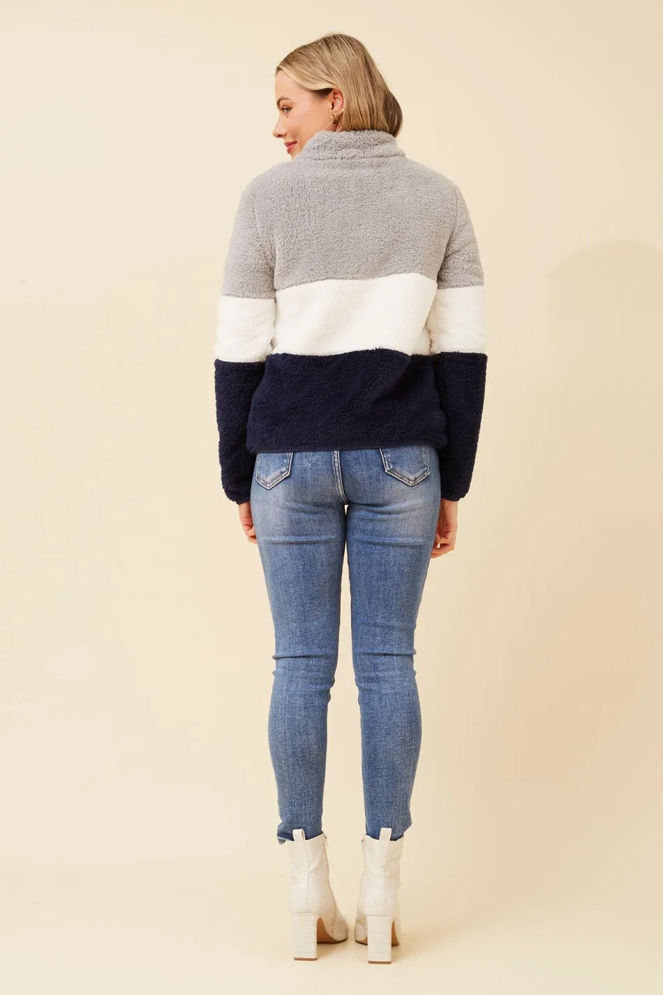 LYN COLOURBLOCK TEDDY JACKET