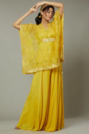 Mango Bite Candy Flared Plazzo Cum Sharara Set