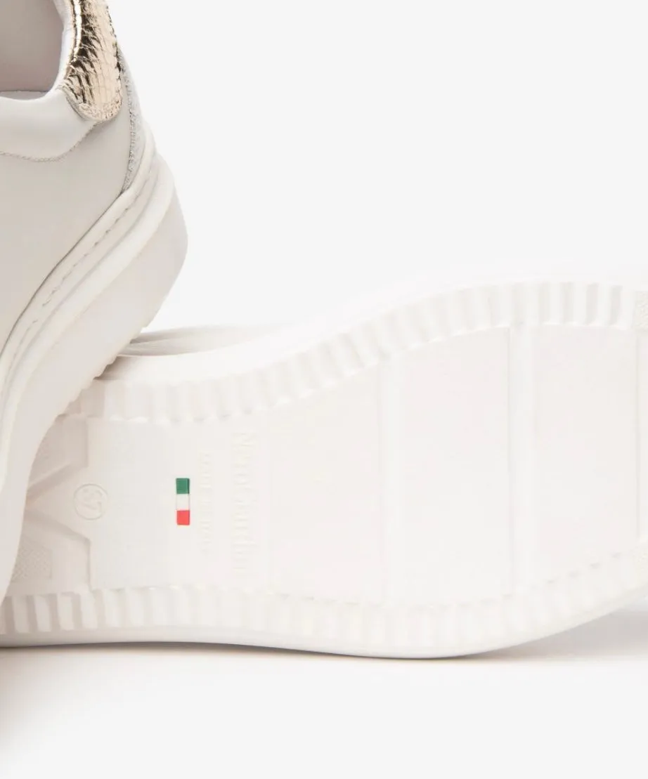 NeroGiardini Beige sneaker with gold glitter detail