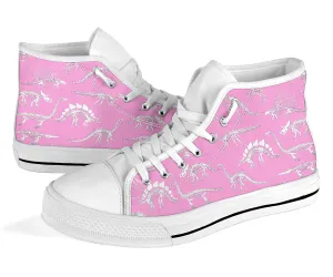 Pink Dino Skeletons - Women's Dinosaur High Tops