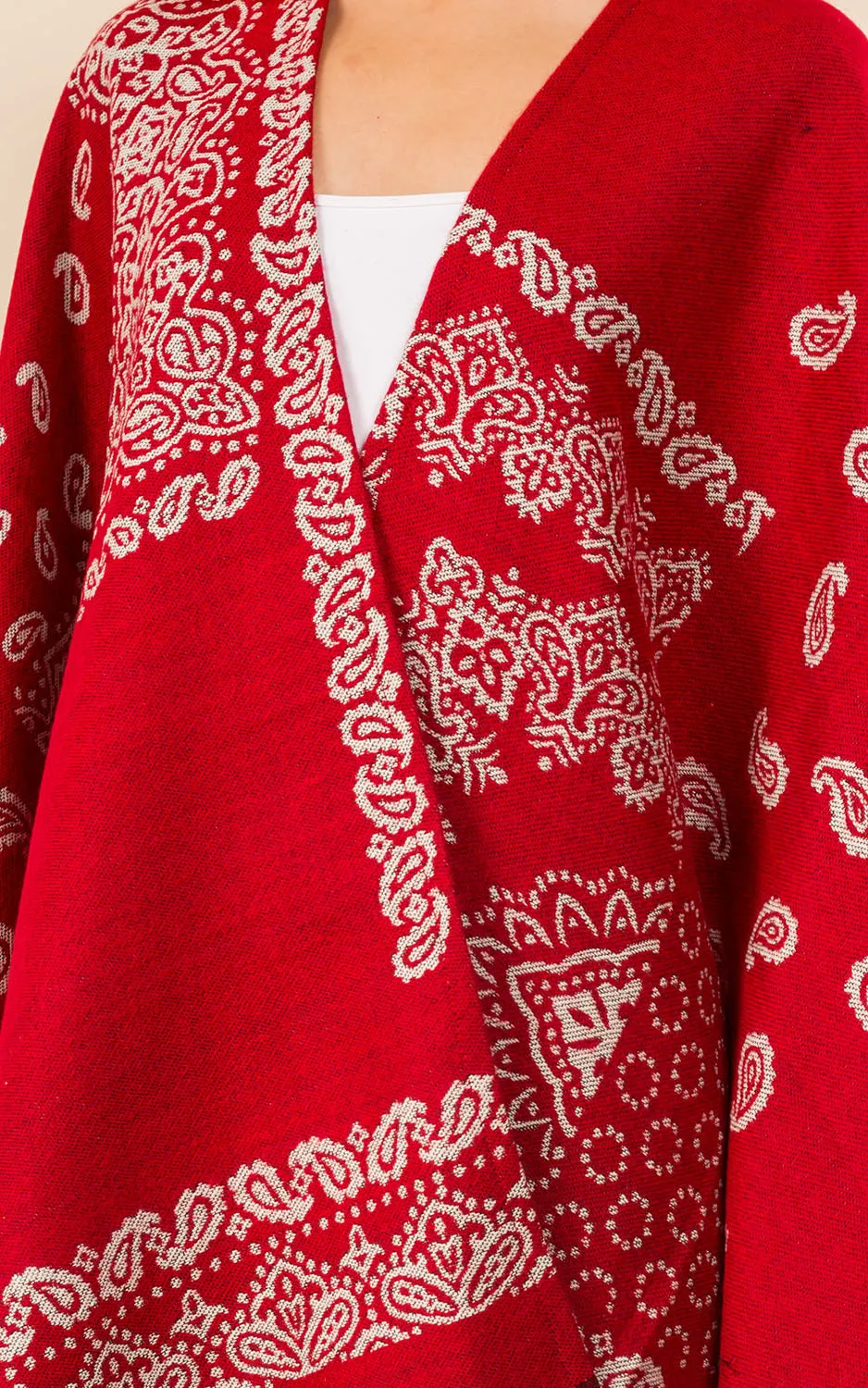 RA3351 Multi Pattern Ruana Shawl