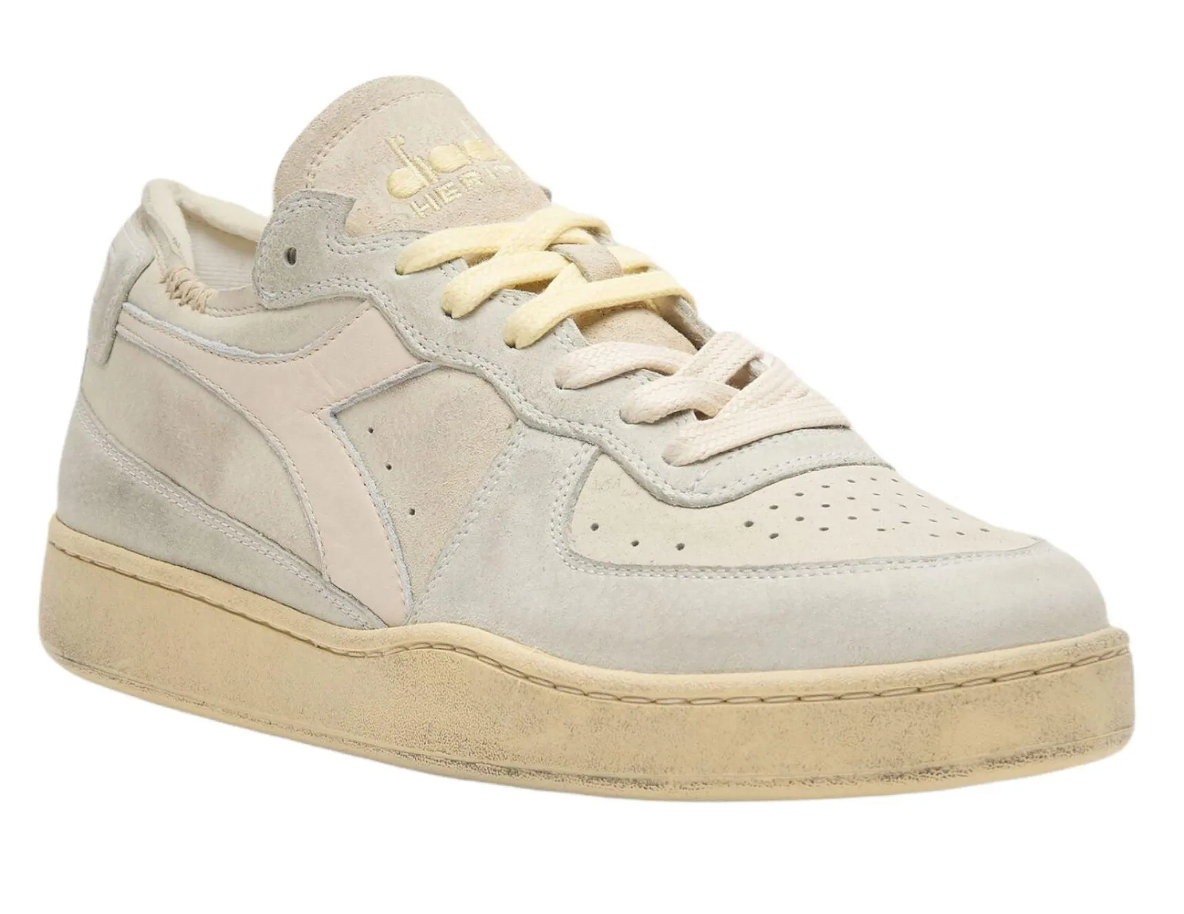 Scarpe MI Basket Row Cut Pigskin Used Beige Olio di Mandorla Donna