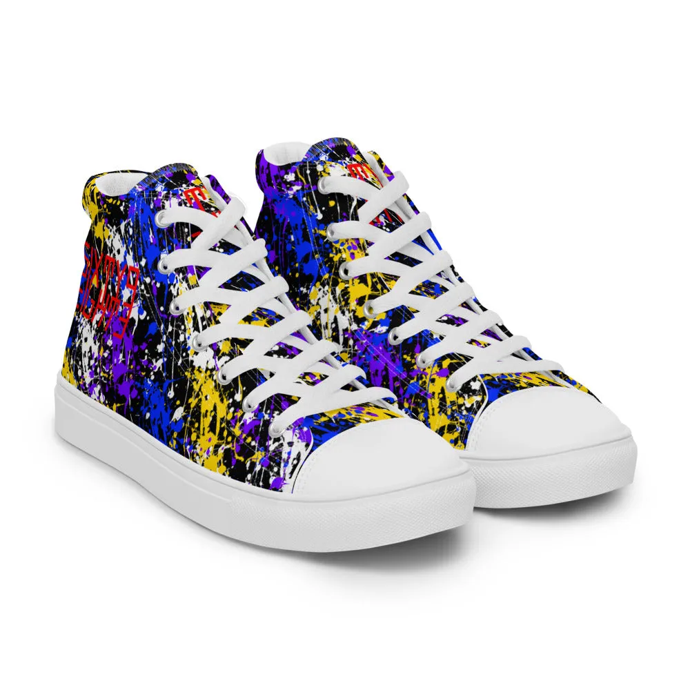 Sixty Eight 93 Logo Red Drip #1 Men's High Top Shoes