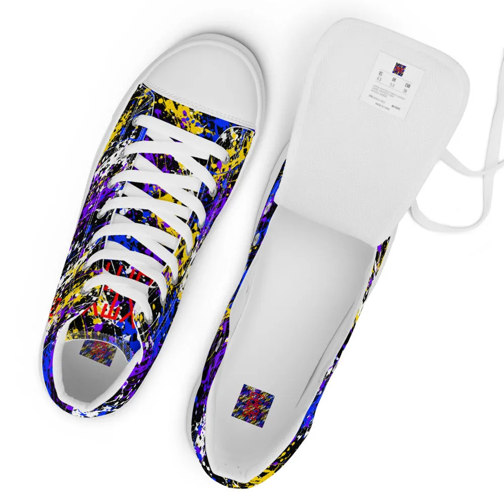Sixty Eight 93 Logo Red Drip #1 Men's High Top Shoes