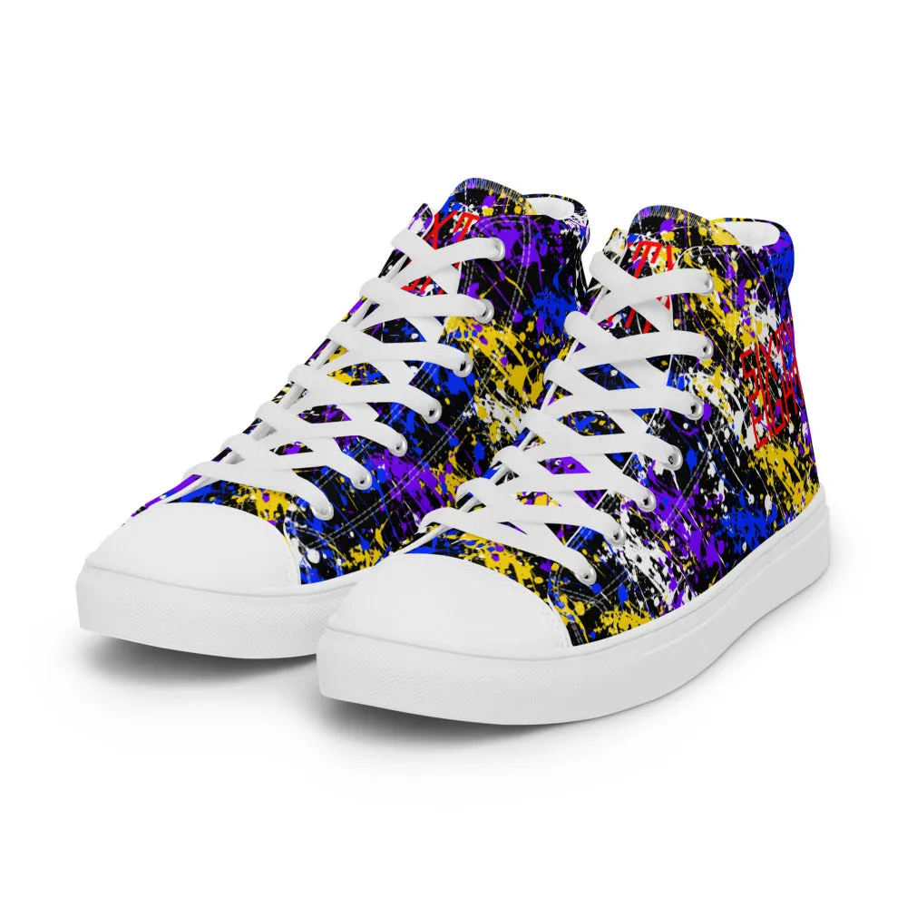 Sixty Eight 93 Logo Red Drip #1 Men's High Top Shoes