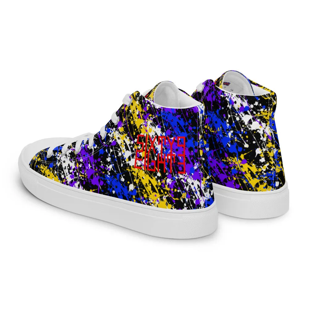 Sixty Eight 93 Logo Red Drip #1 Men's High Top Shoes