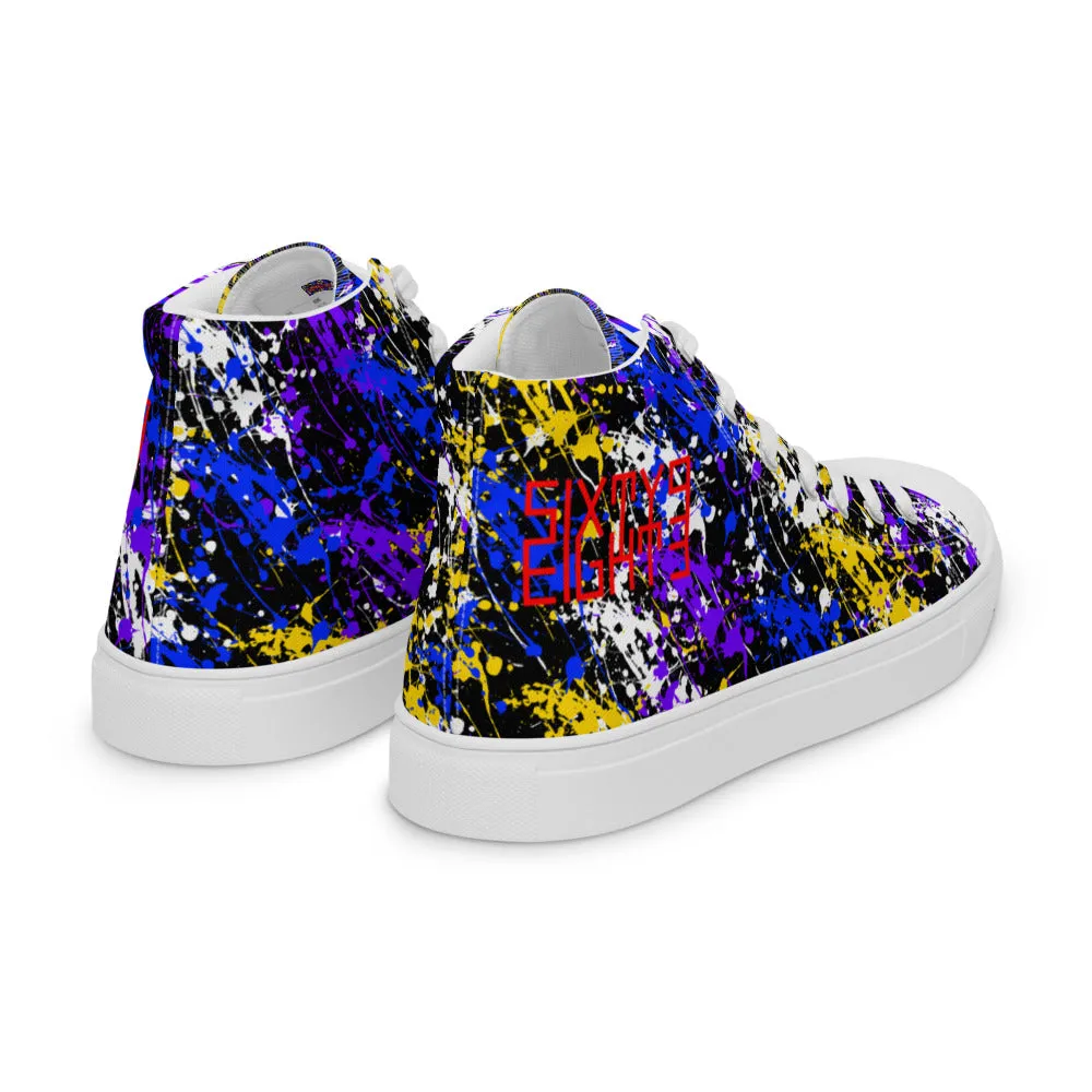 Sixty Eight 93 Logo Red Drip #1 Men's High Top Shoes