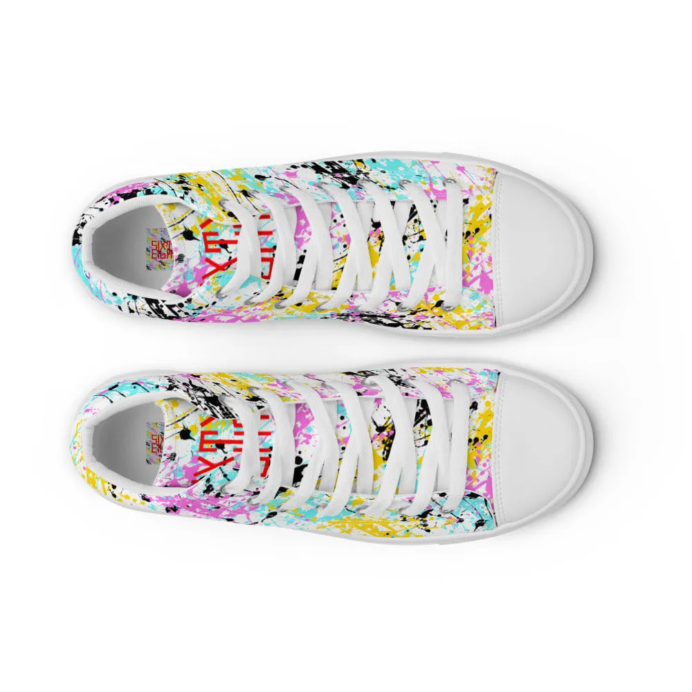 Sixty Eight 93 Logo Red Drip #13 Women's High Top Shoes