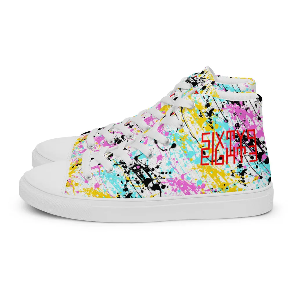 Sixty Eight 93 Logo Red Drip #13 Women's High Top Shoes