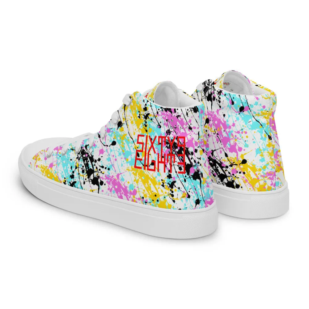 Sixty Eight 93 Logo Red Drip #13 Women's High Top Shoes
