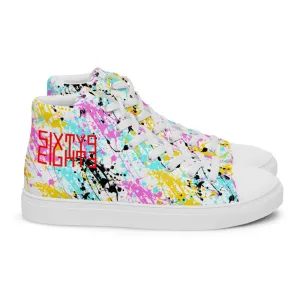 Sixty Eight 93 Logo Red Drip #13 Women's High Top Shoes