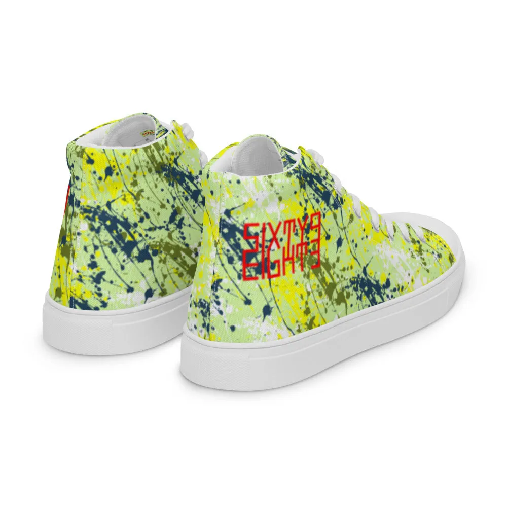 Sixty Eight 93 Logo Red Drip #16 Women's High Top Shoes