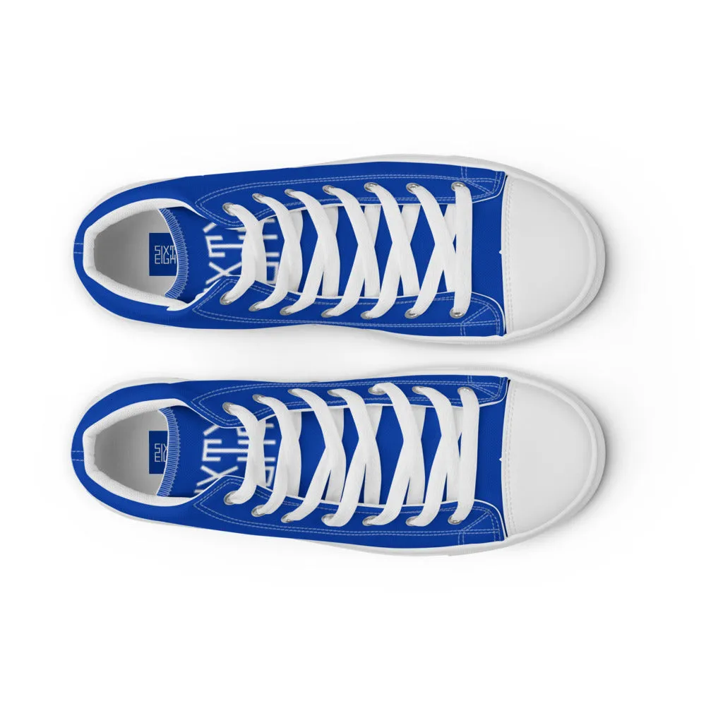 Sixty Eight 93 Logo White Blue Women's High Top Shoes