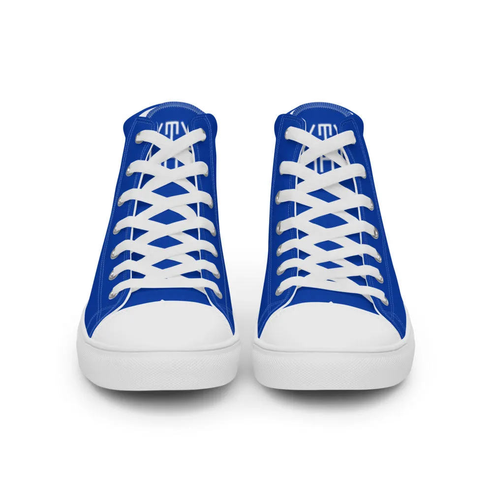 Sixty Eight 93 Logo White Blue Women's High Top Shoes