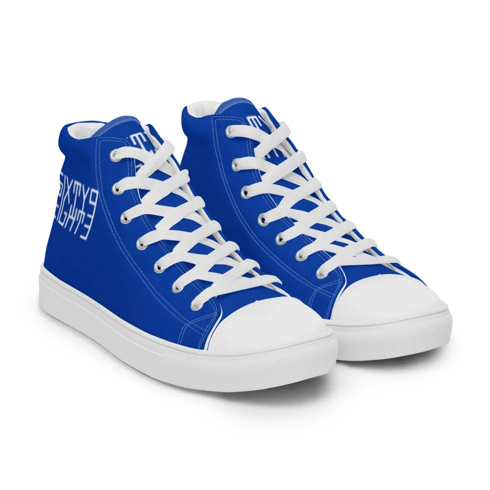 Sixty Eight 93 Logo White Blue Women's High Top Shoes