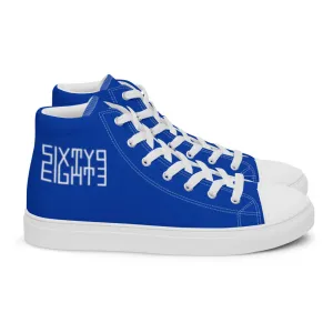 Sixty Eight 93 Logo White Blue Women's High Top Shoes