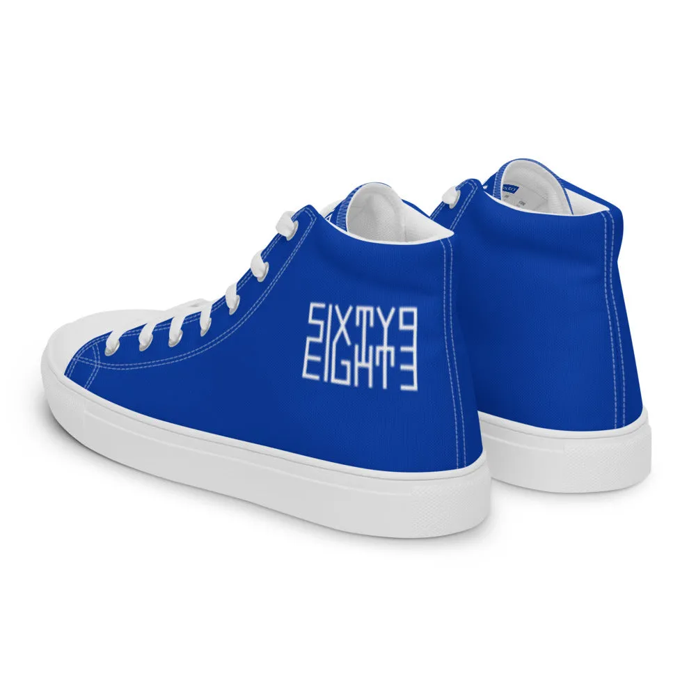 Sixty Eight 93 Logo White Blue Women's High Top Shoes