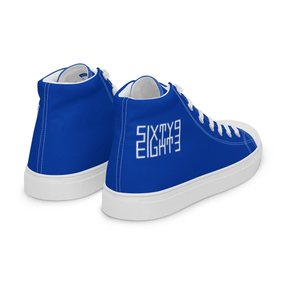 Sixty Eight 93 Logo White Blue Women's High Top Shoes