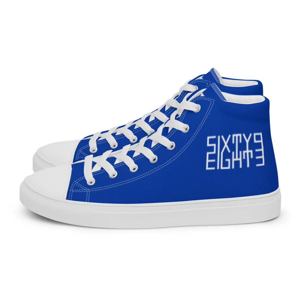 Sixty Eight 93 Logo White Blue Women's High Top Shoes