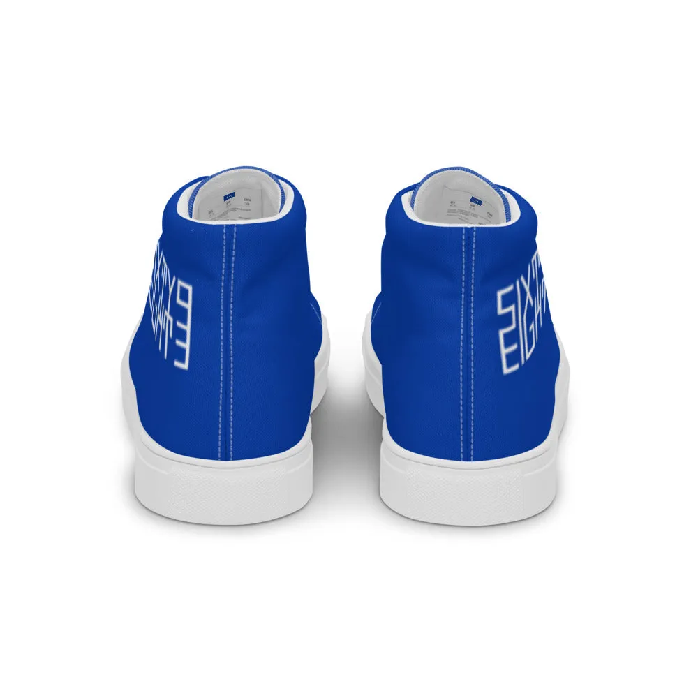 Sixty Eight 93 Logo White Blue Women's High Top Shoes